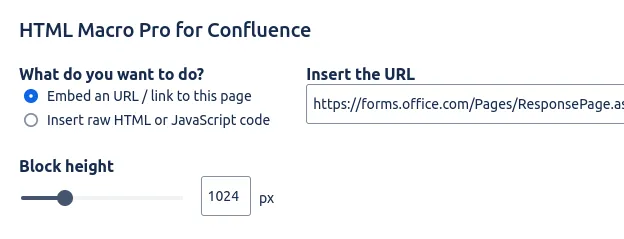 Pasting a URL to embed an iframe in a Confluence page with HTML Macro Pro